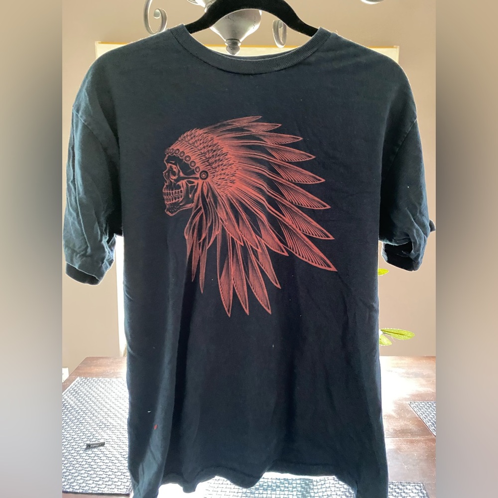 Vans medium vintage Indian shirt navy blue and red indian mens